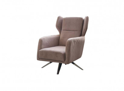 Luxury Armchair Single-Seater Fabric Living Room Design Beige Upholstery Seat